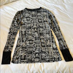 Lululemon Athletica Black and White Long Sleeve Tee